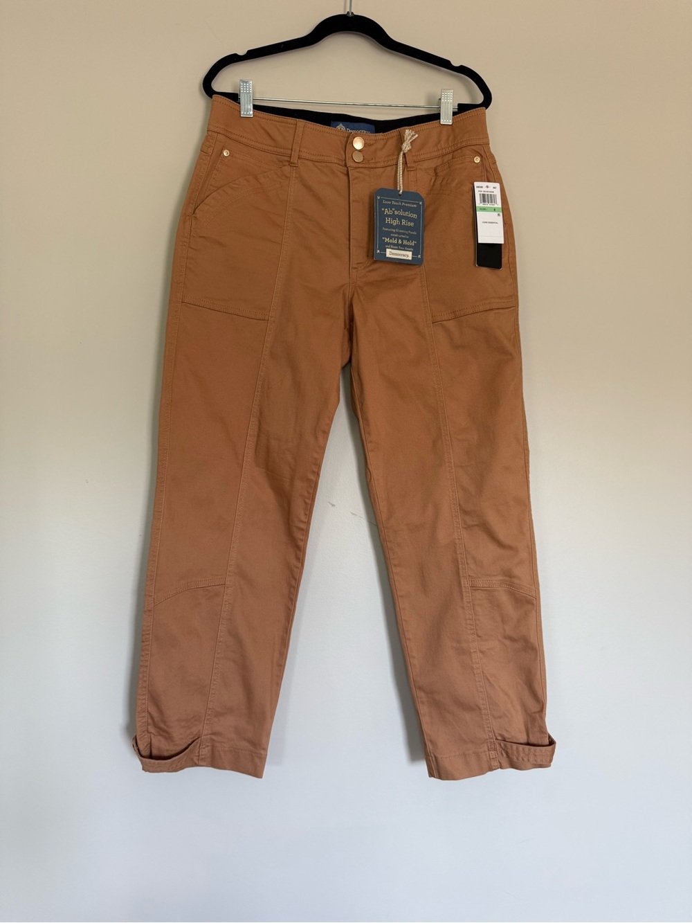 NEW Democracy "Ab"Solution High Rise Cargo Utility Cropped Pants Terracotta
Sz 8